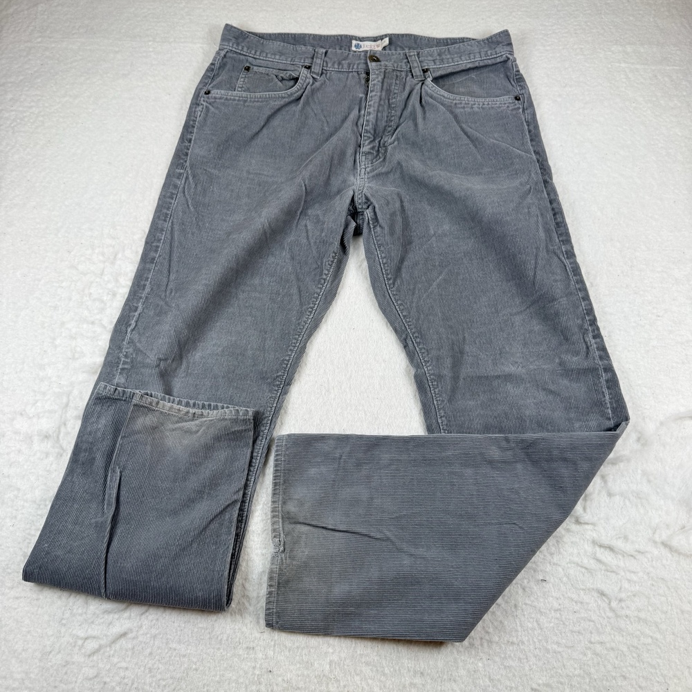 J.Crew Pants Mens Size 33x32 Gray Corduroy 5 Pocket Straight Cotton Casual